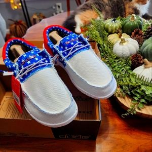 Hey Dude White Sox Tri American Pride Patriotic Shoes